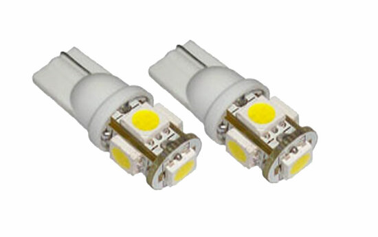 Led 5xSMD Wit 24V Steek T10