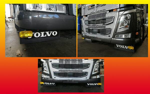 Spatlapbeugel set voor Volvo FH4/5 zonder onderlip zonder spatlappen