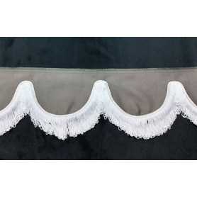Voorraamsierband dubbelstof met franje 7cm 10 bogen