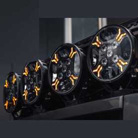 Ypsilon verstraler 9LED amber/wit met flitser 7800lm / 3m kabel